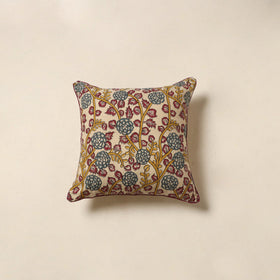 Beige - kalamkari printed cotton cushion cover 60