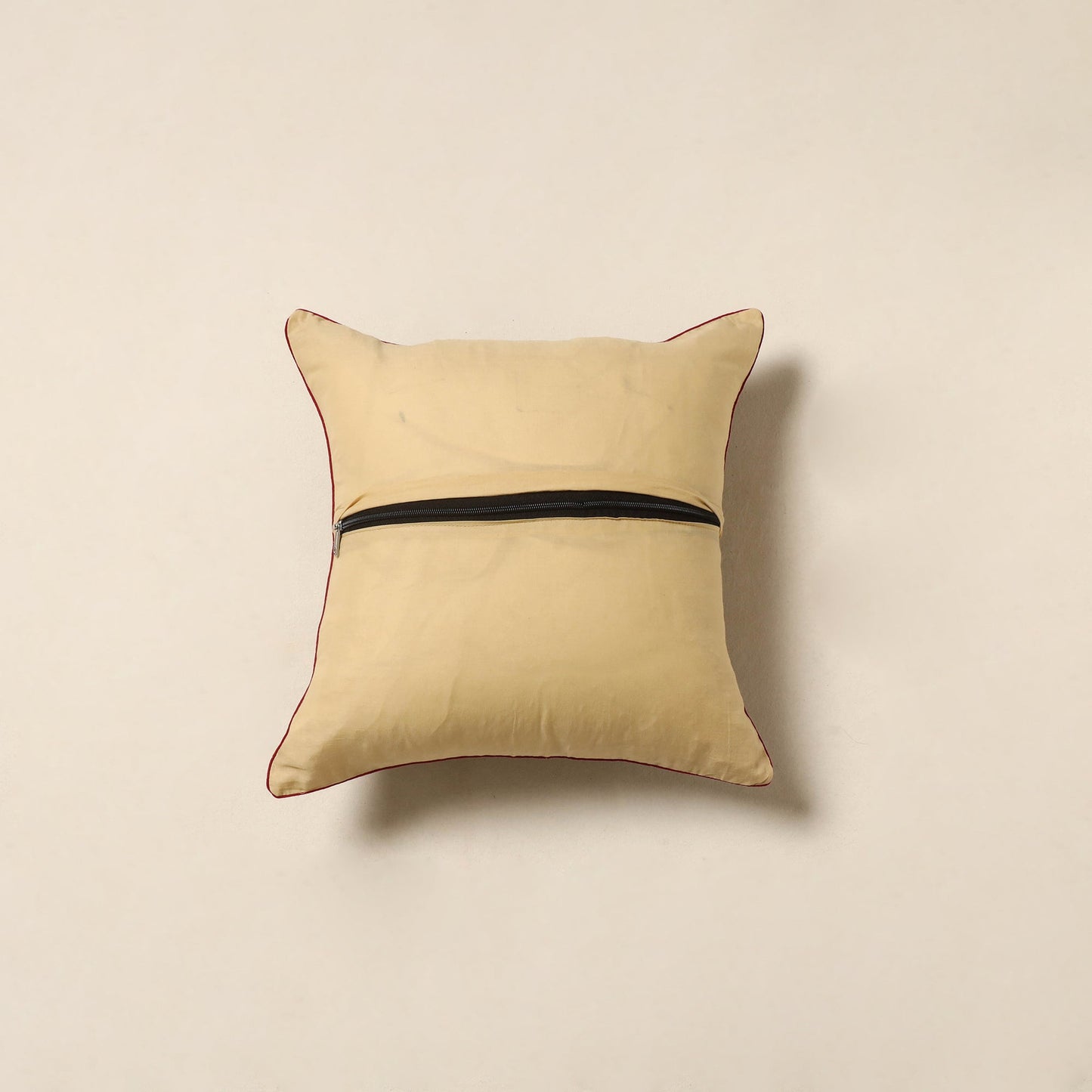 Beige - kalamkari printed cotton cushion cover 61