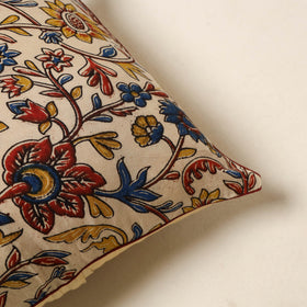 Beige - kalamkari printed cotton cushion cover 62