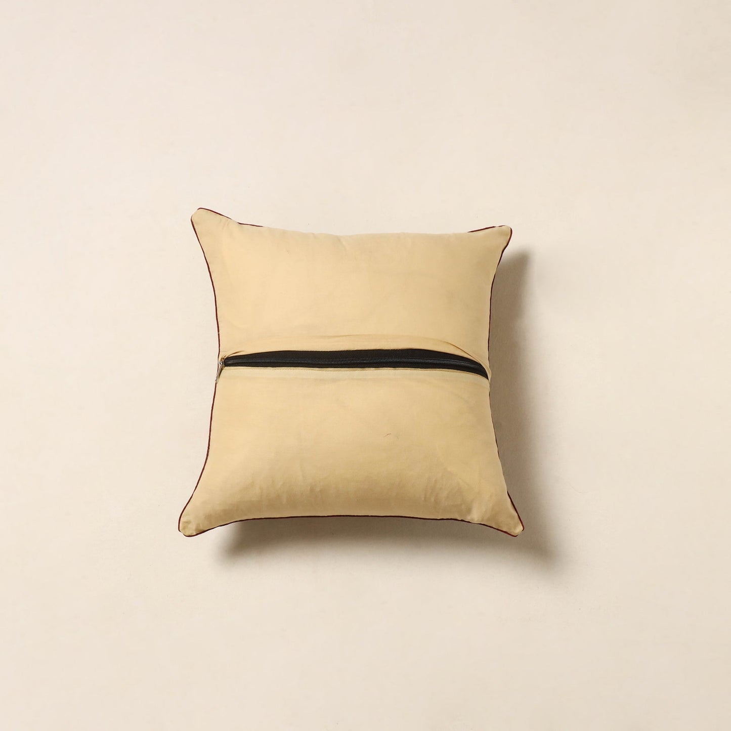 Beige - kalamkari printed cotton cushion cover 62