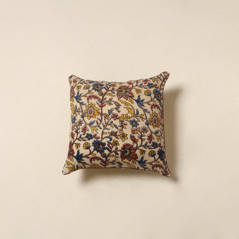 Beige - kalamkari printed cotton cushion cover 62