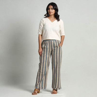  Kalamkari Printed Cotton Elasticated Palazzo 