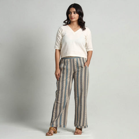  Kalamkari Printed Cotton Elasticated Palazzo 