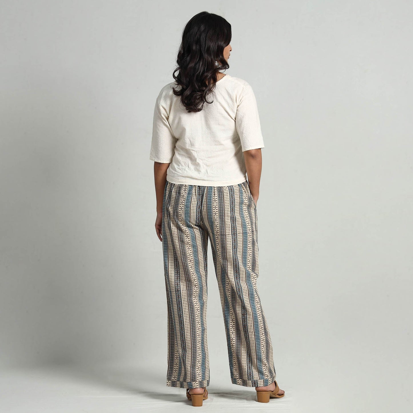  Kalamkari Printed Cotton Elasticated Palazzo 