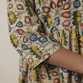  Kalamkari Printed Cotton Flared Kurta For Women