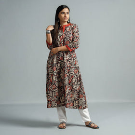  Kalamkari Printed Cotton Flared Kurta For Women