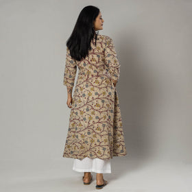  Pink Texture Kalamkari Printed Cotton Kurta For Women