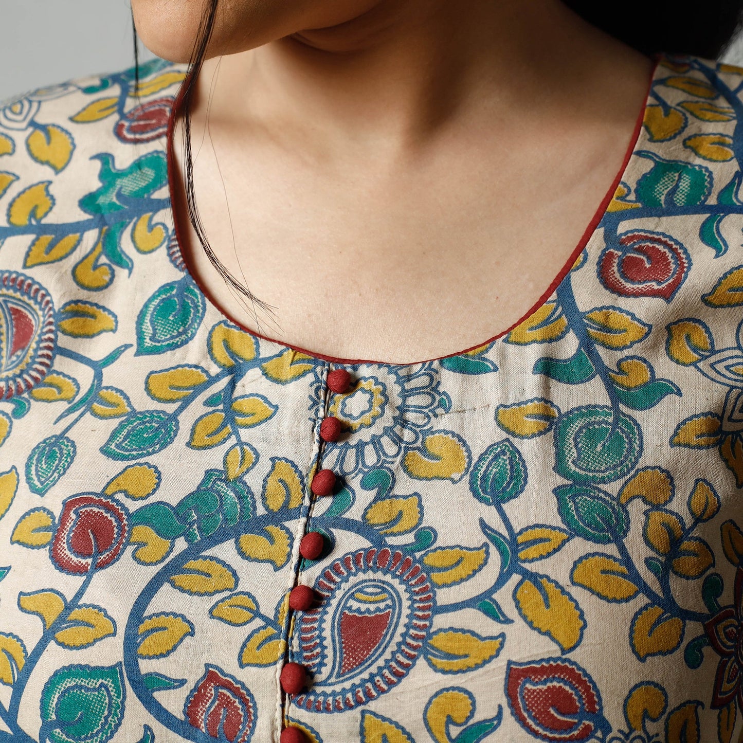  Kalamkari Printed Cotton Kurta For Women
