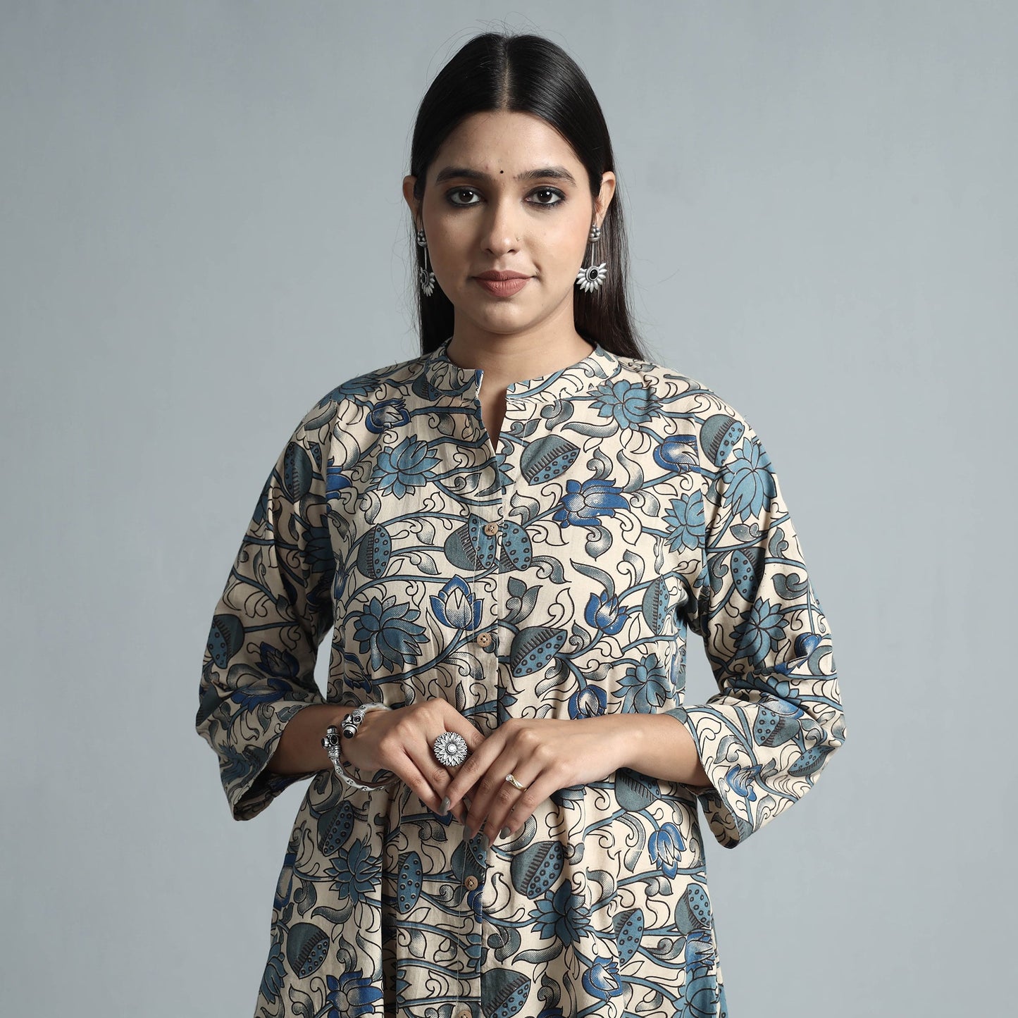  Kalamkari Printed Cotton Kurta For Women