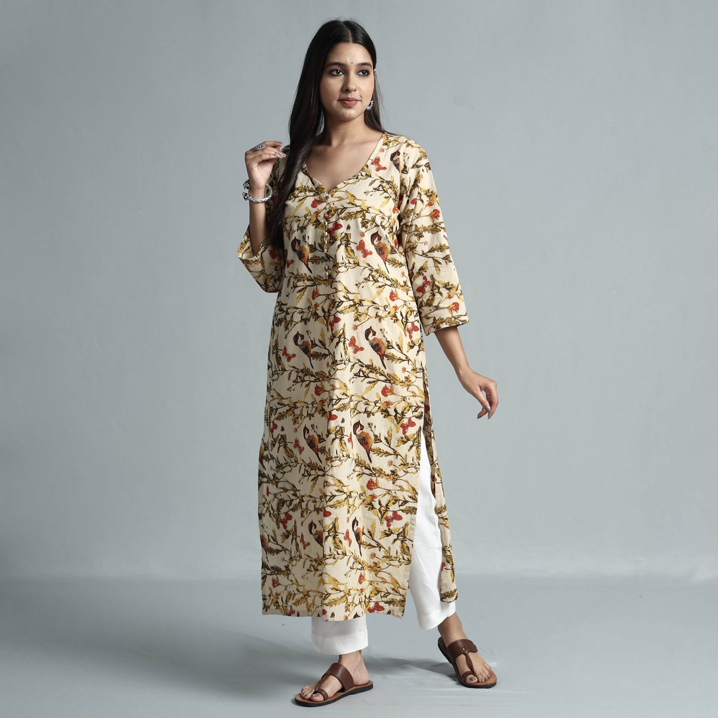 Kalamkari Printed Cotton Kurta For Women