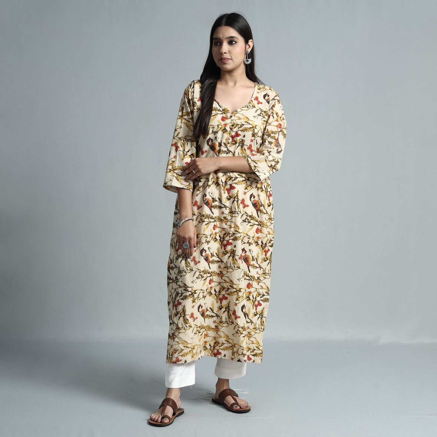  Kalamkari Printed Cotton Kurta For Women
