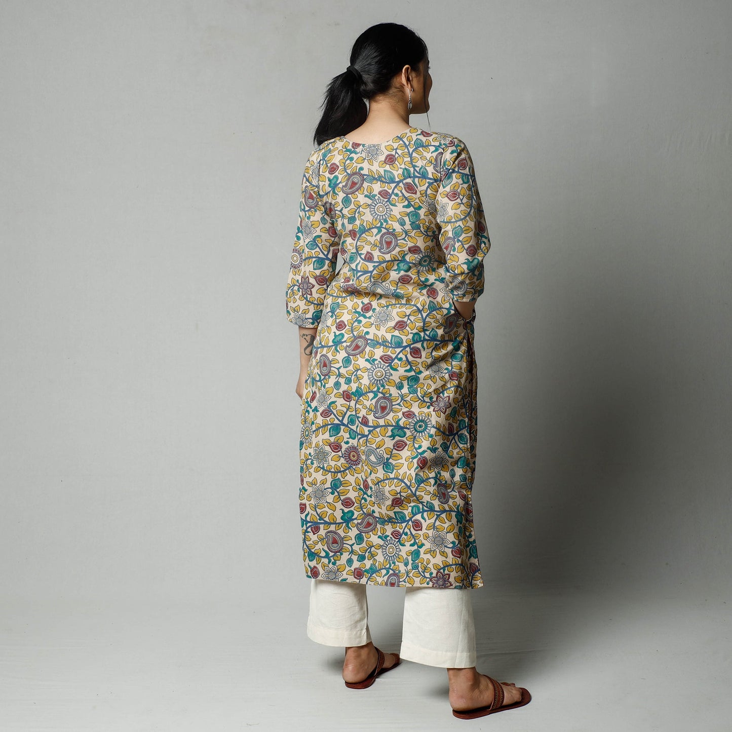  Kalamkari Printed Cotton Kurta For Women