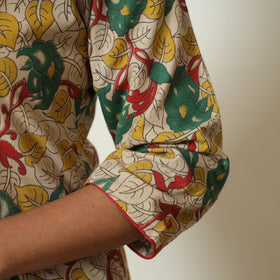  Kalamkari Printed Cotton A-Line Long Kurta For Women