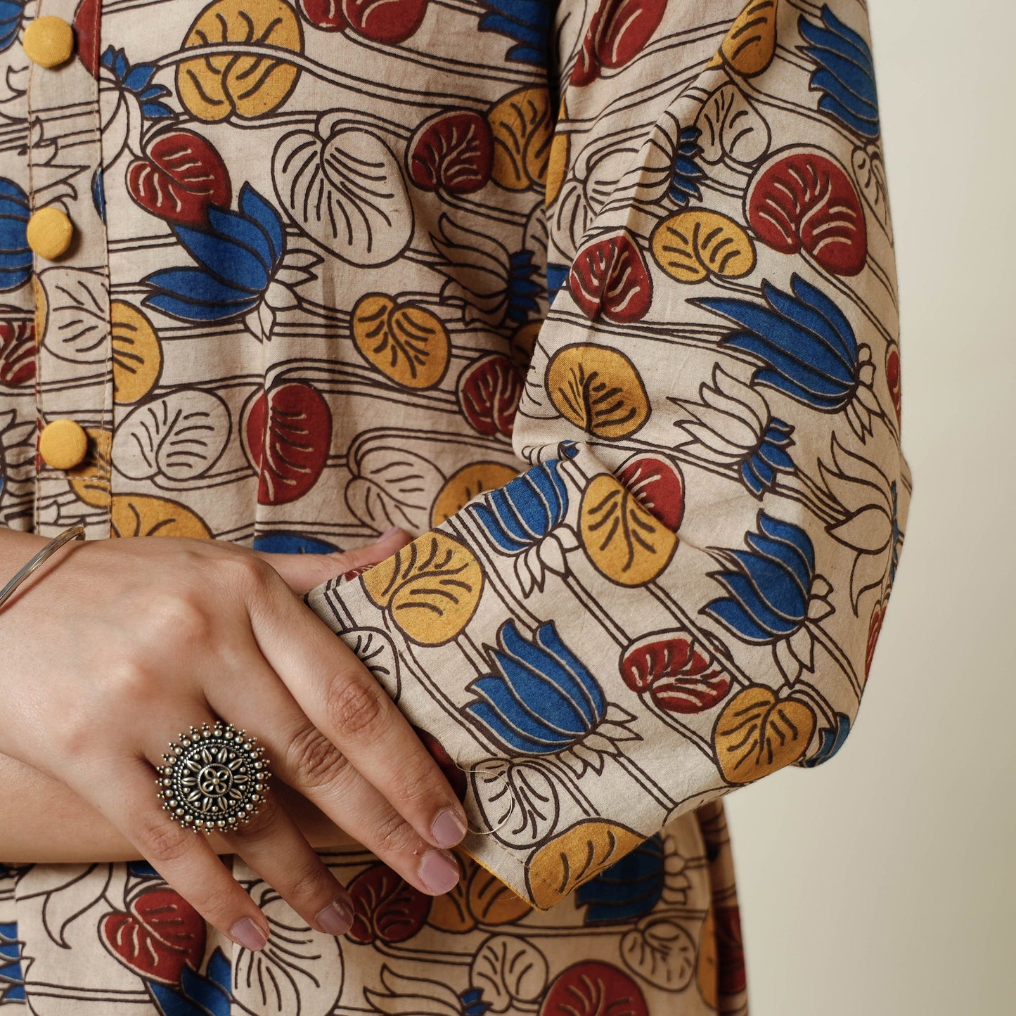  Kalamkari Printed Cotton Long Kurta For Women