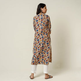  Kalamkari Printed Cotton Long Kurta For Women