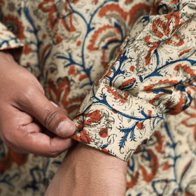  Kalamkari Block Printed Cotton Men Long Kurta 