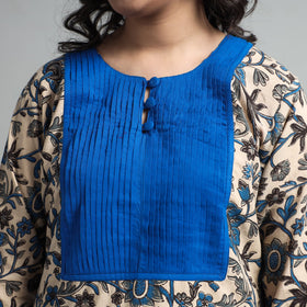 Beige - kalamkari printed cotton pintuck long straight