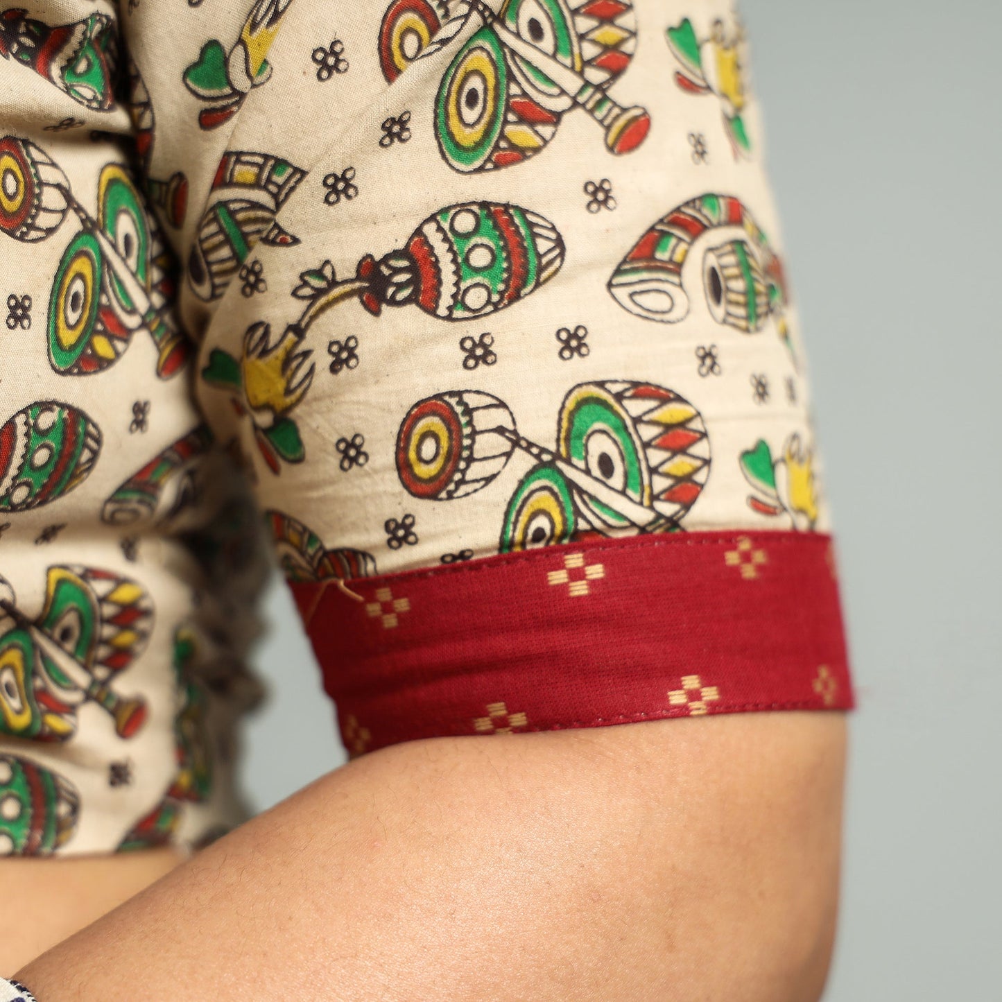 Beige - Kalamkari Printed Cotton Stitched Blouse