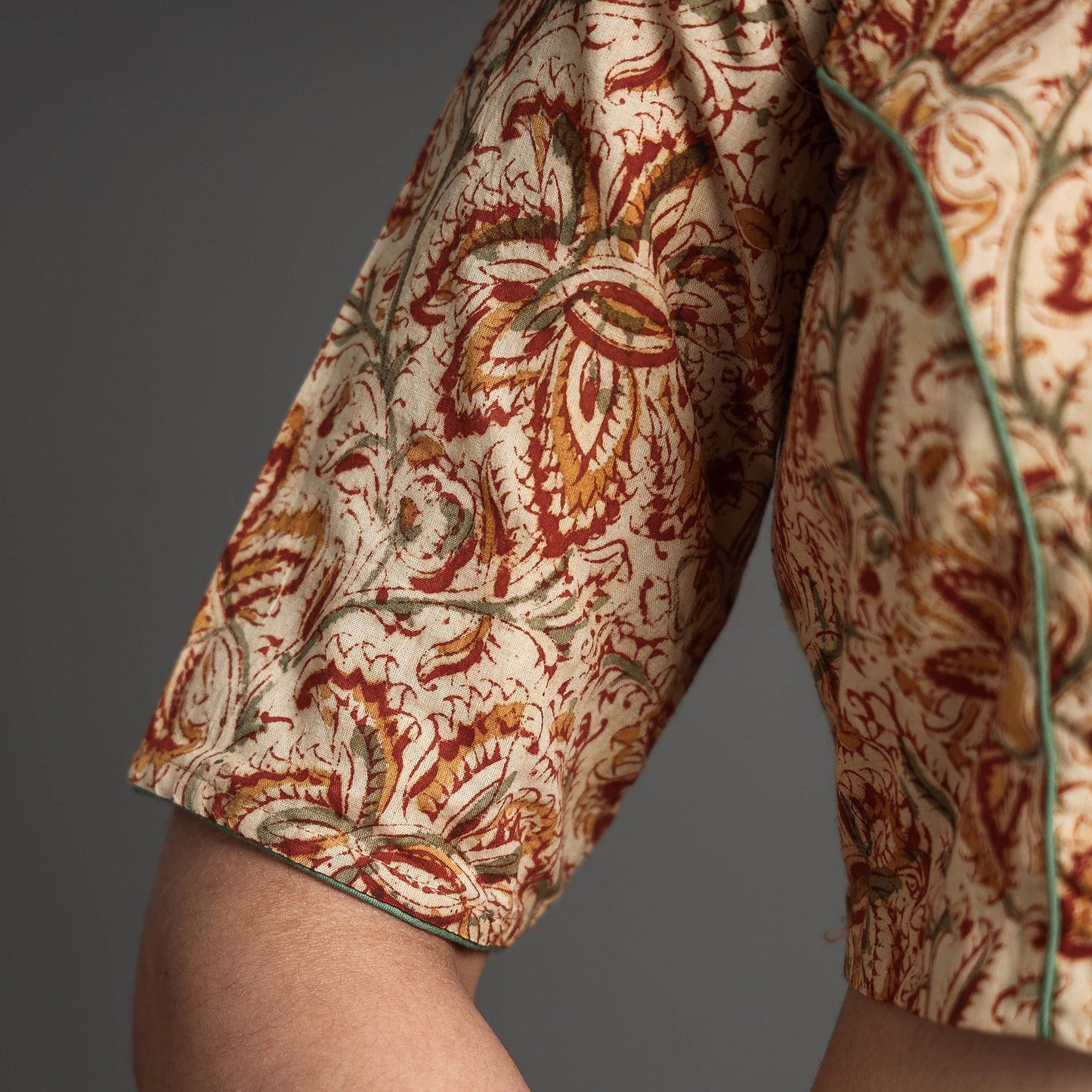 Buy Kalamkari Block Printed Cotton Stitched Blouse Online at iTokri.com