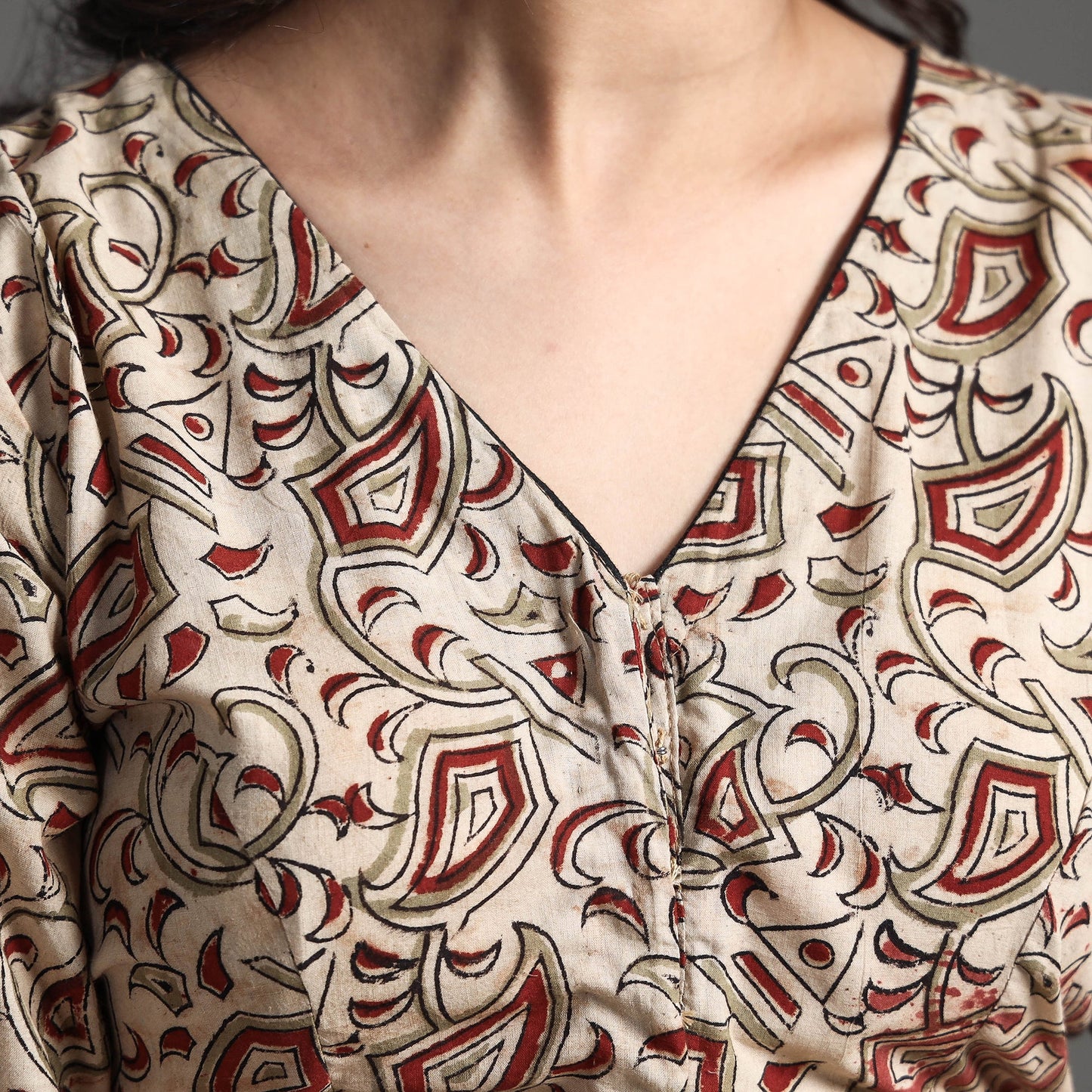 Buy Kalamkari Block Printed Cotton Stitched Blouse 