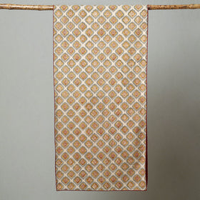 Beige Kalamkari Block Printed Cotton Stole