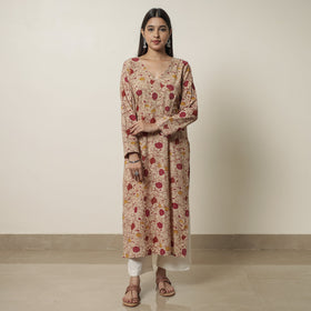  Kalamkari Printed Cotton Straight Kurta For Women
