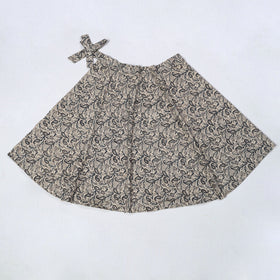 Beige - kalamkari printed cotton wrap around skirt 14