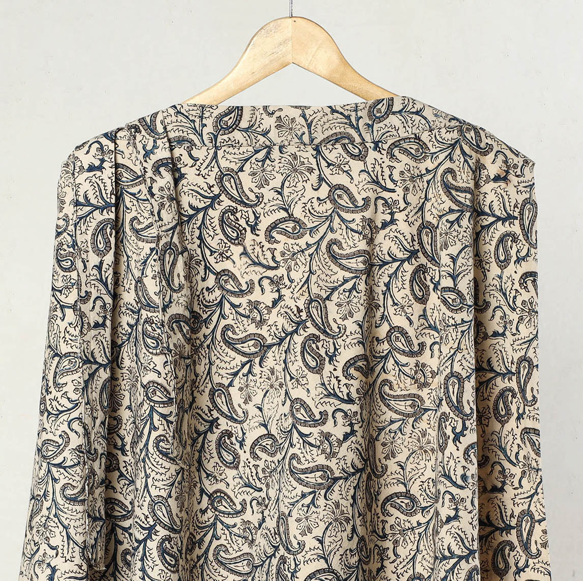 Beige - kalamkari printed cotton wrap around skirt 14