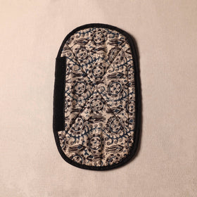 Beige Kalamkari Block Printed Fridge Top Cover with Handle Cover