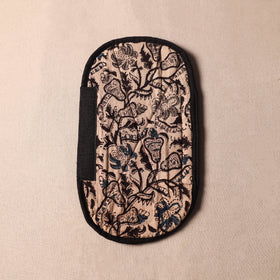 Beige Kalamkari Block Printed Fridge Top Cover with Handle Cover