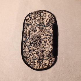 Beige Kalamkari Block Printed Fridge Top Cover with Handle Cover