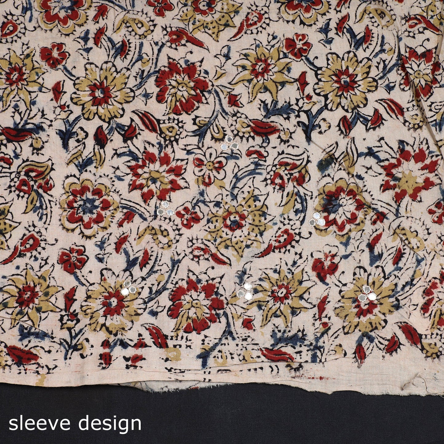Buy Kalamkari Block Printed Sequin Work Cotton Kurta Material Online at itokri.com