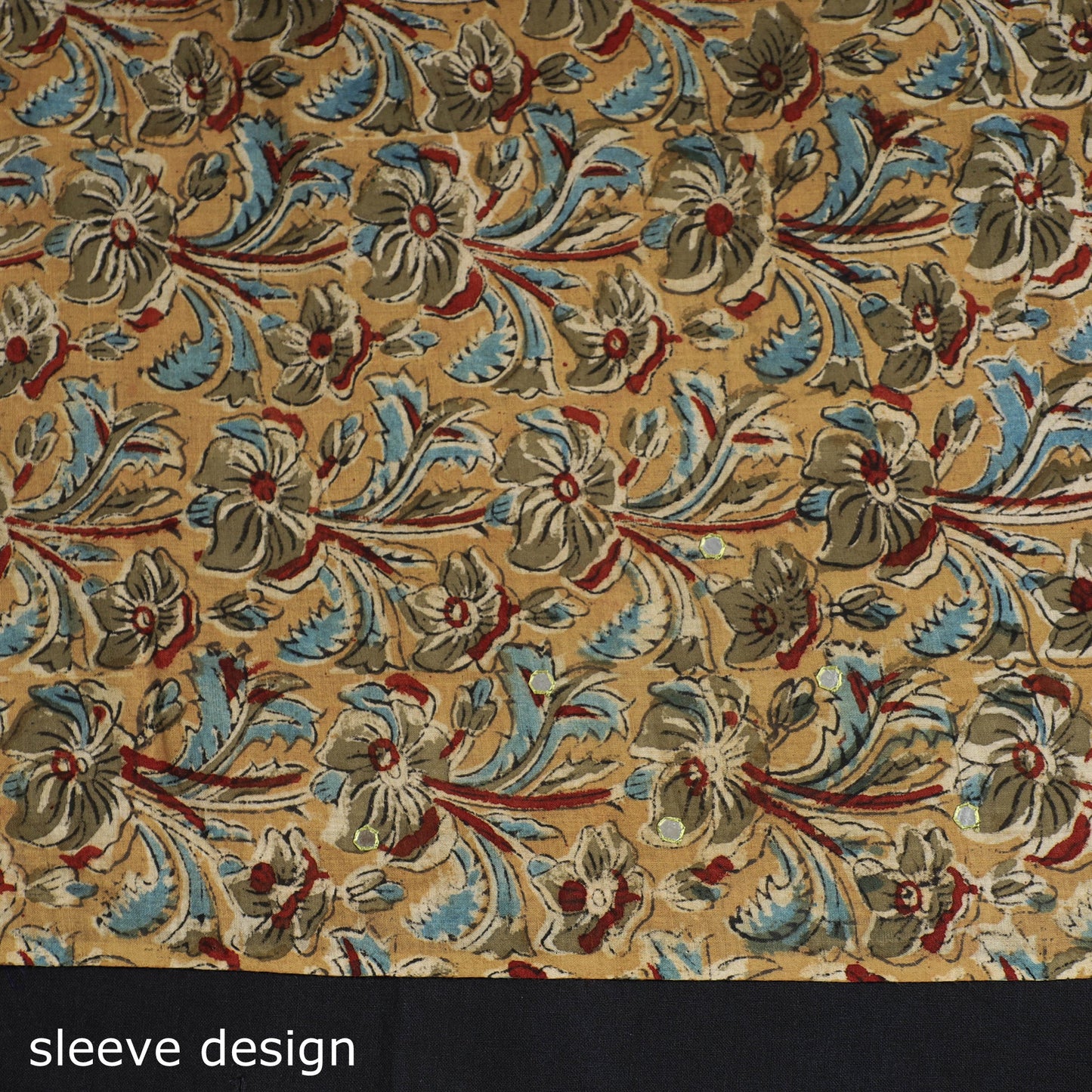 Buy Kalamkari Block Printed Sequin Work Cotton Kurta Material Online at itokri.com