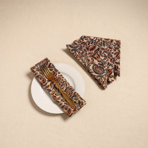 Kalamkari table napkin (set of 4) 22 - handcrafted
