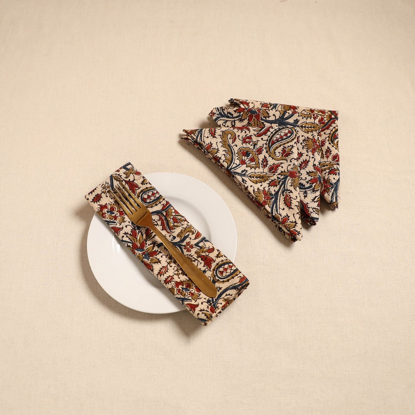 Kalamkari table napkin (set of 4) 34 - handcrafted