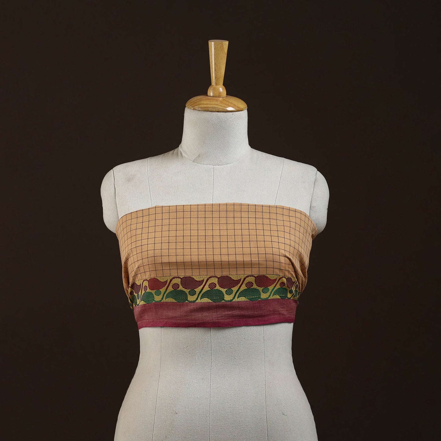 Kanchipuram cotton blouse piece 15 - handcrafted