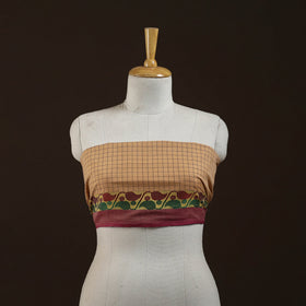 Kanchipuram cotton blouse piece 15 - handcrafted
