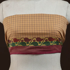 Kanchipuram cotton blouse piece 15 - handcrafted