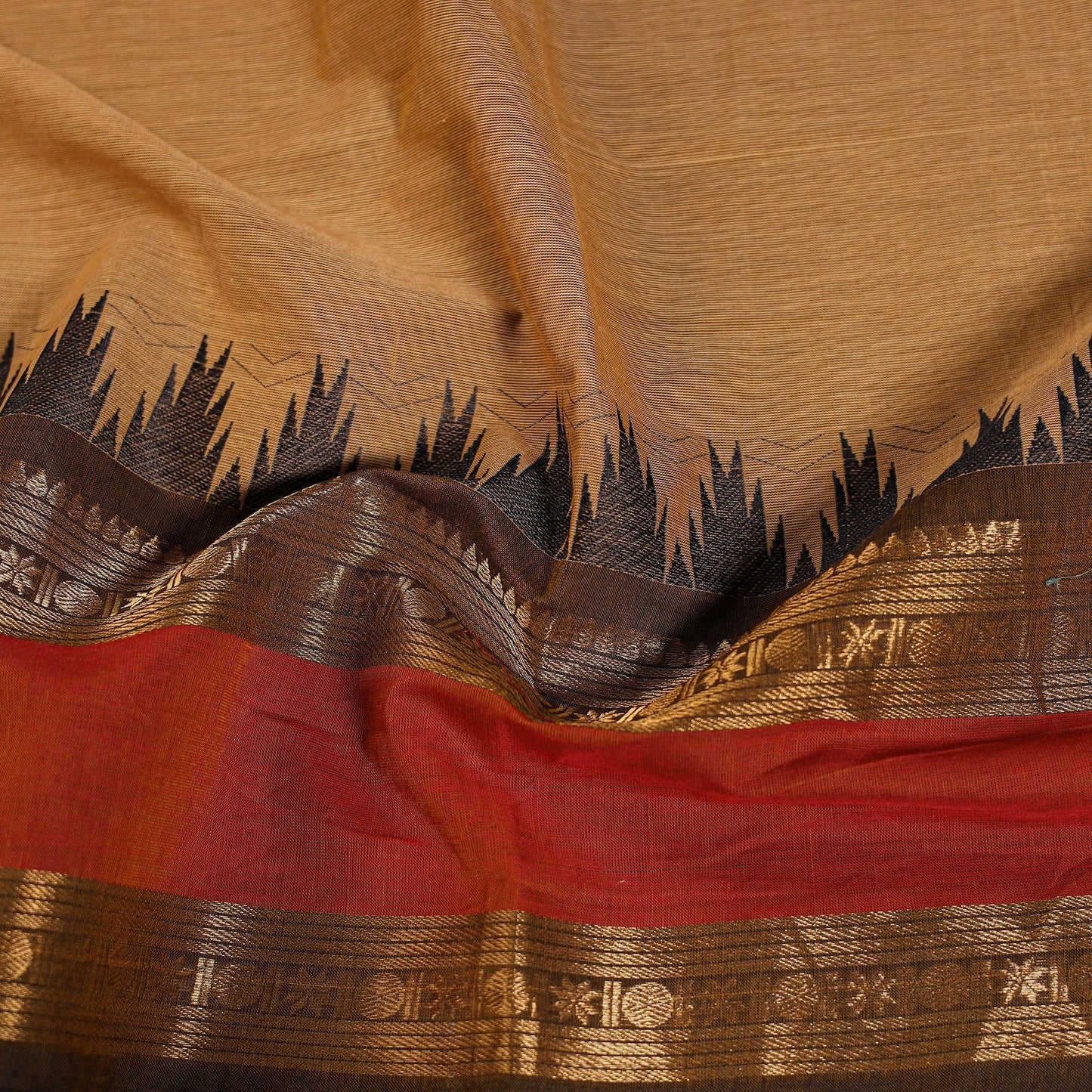 Kanchipuram cotton blouse piece 51 - handcrafted