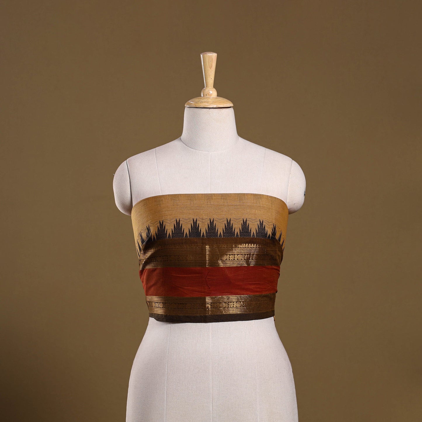 Kanchipuram cotton blouse piece 51 - handcrafted