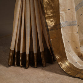 Beige - kandangi buti chettinad cotton saree with border 54