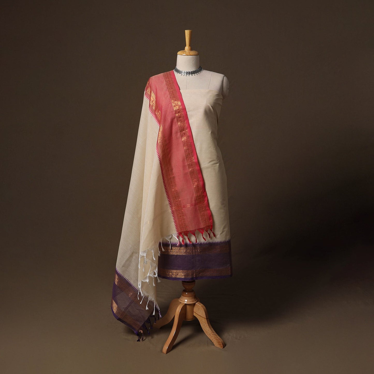 Kandangi chettinad cotton 2pc unstitched dress material 26