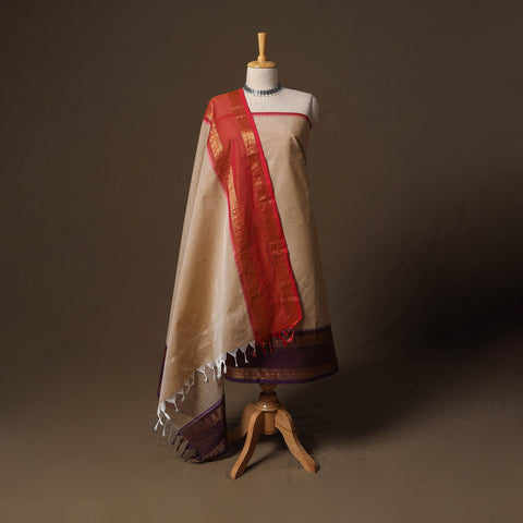 Kandangi chettinad cotton 2pc unstitched dress material 35