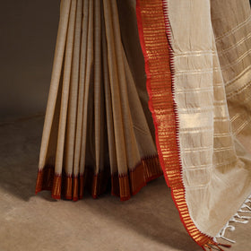 Beige - kandangi chettinad cotton saree with border 69