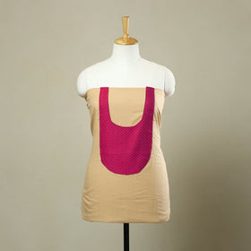 Beige - kantha stitch patchwork cotton unstitched kurta