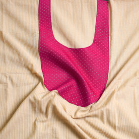 Beige - kantha stitch patchwork cotton unstitched kurta