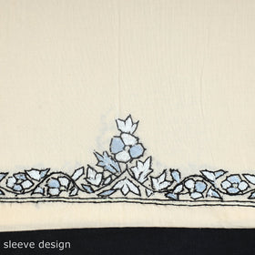  Beige Kashida Hand Embroidery Cotton Kurta Material