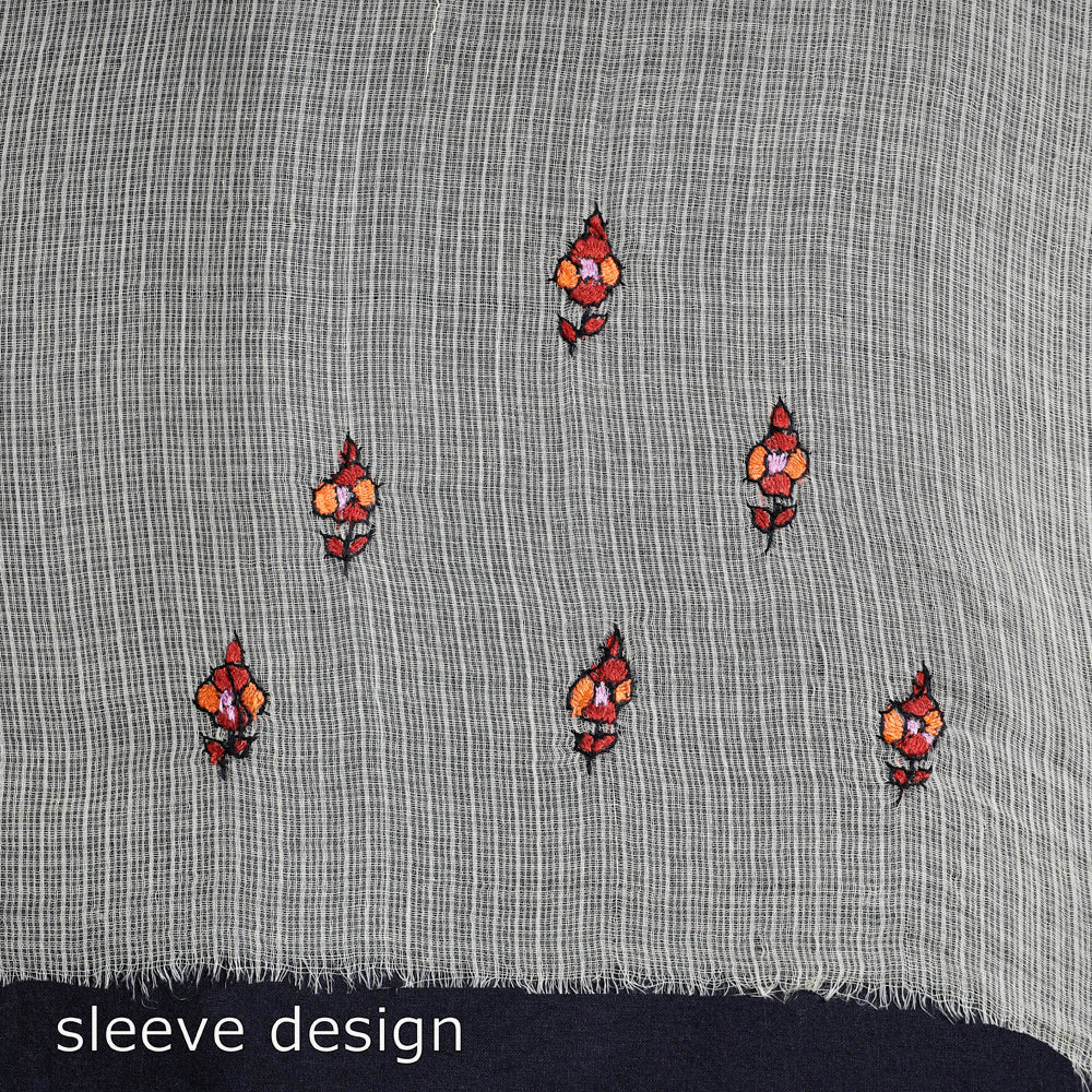  Handloom Kota Doria Kashidakari Hand Embroidery Kurta Material - 2.6 M 