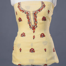  Handloom Kota Doria Kashidakari Hand Embroidery Kurta Material - 2.6 M 