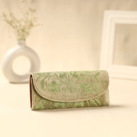  Beige Kashmiri Crewel Hand Embroidery Velvet Clutch